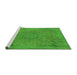 Sideview of Machine Washable Abstract Green Modern Area Rugs, wshabs2828grn