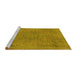 Sideview of Machine Washable Abstract Yellow Modern Rug, wshabs2828yw