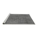 Sideview of Machine Washable Abstract Gray Modern Rug, wshabs2828gry