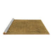 Sideview of Machine Washable Abstract Brown Modern Rug, wshabs2828brn