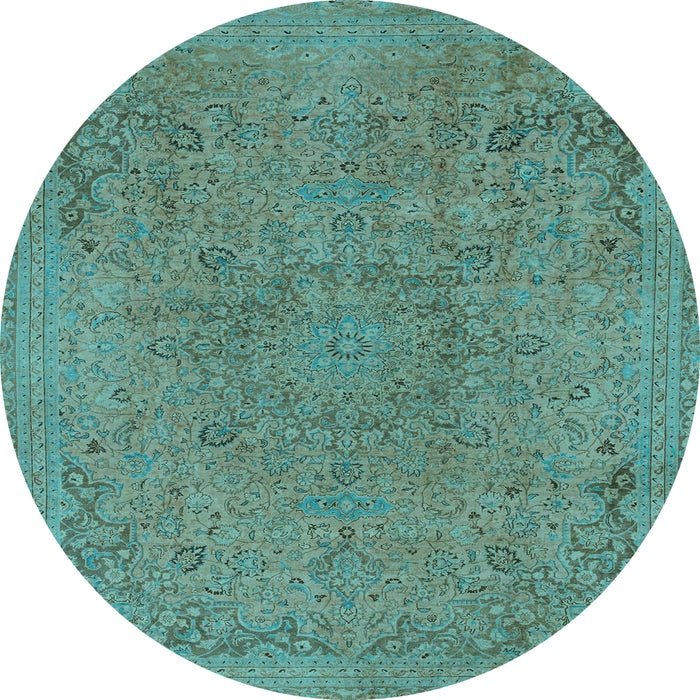 Round Abstract Light Blue Modern Rug, abs2828lblu