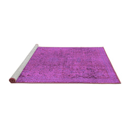 Sideview of Machine Washable Abstract Purple Modern Area Rugs, wshabs2828pur