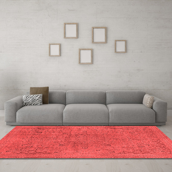 Modern Red Washable Rugs