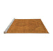 Sideview of Machine Washable Abstract Orange Modern Area Rugs, wshabs2829org