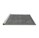 Sideview of Machine Washable Abstract Gray Modern Rug, wshabs2829gry