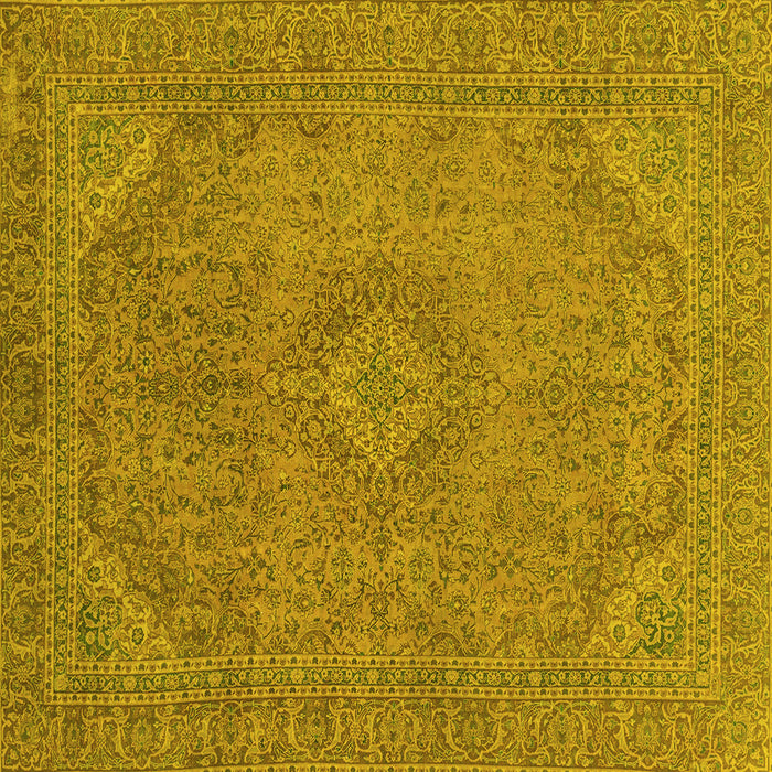 Square Abstract Yellow Modern Rug, abs2829yw