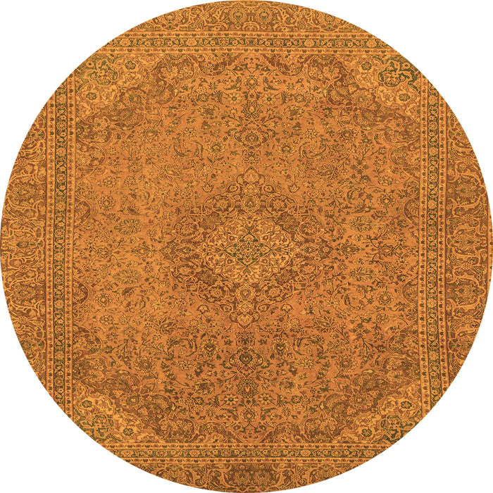 Round Abstract Orange Modern Rug, abs2829org