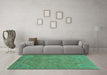 Machine Washable Abstract Turquoise Modern Area Rugs in a Living Room,, wshabs2829turq