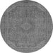 Round Abstract Gray Modern Rug, abs2829gry