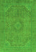 Machine Washable Abstract Green Modern Area Rugs, wshabs2829grn