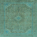 Square Abstract Light Blue Modern Rug, abs2829lblu