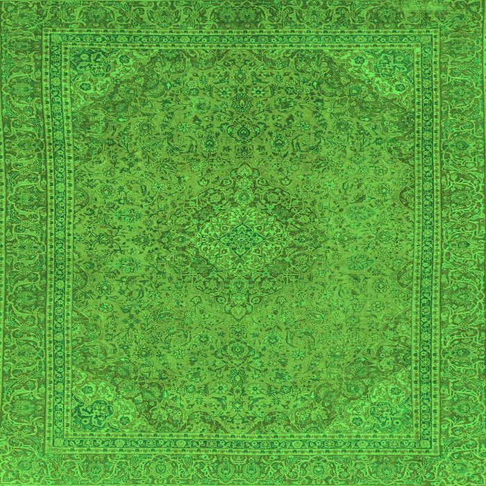 Square Abstract Green Modern Rug, abs2829grn