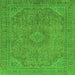 Square Abstract Green Modern Rug, abs2829grn