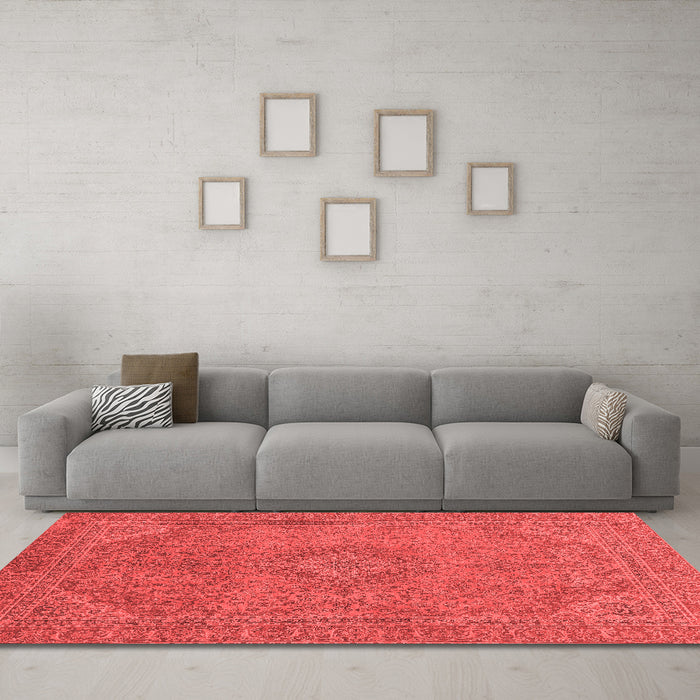Modern Red Washable Rugs