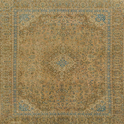 Square Abstract Oak Brown Modern Rug, abs2829