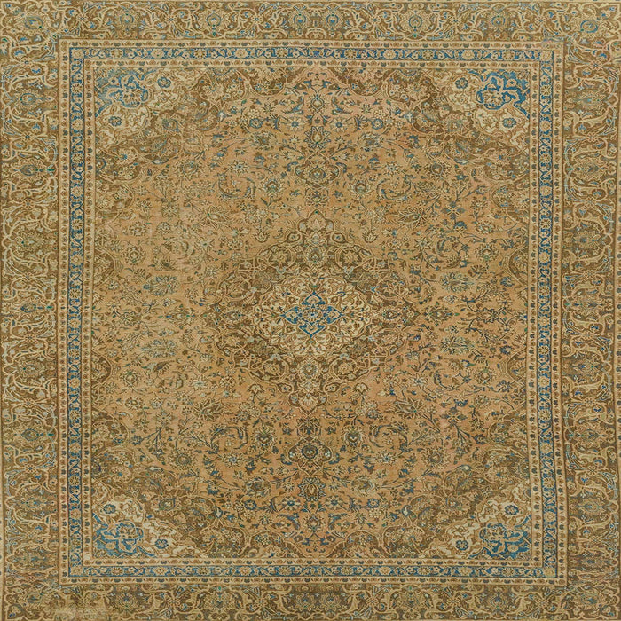 Square Abstract Oak Brown Modern Rug, abs2829