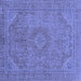 Square Abstract Blue Modern Rug, abs2829blu