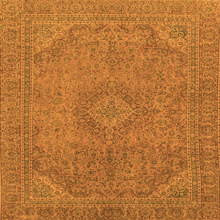 Square Machine Washable Abstract Orange Modern Area Rugs, wshabs2829org