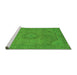 Sideview of Machine Washable Abstract Green Modern Area Rugs, wshabs2829grn