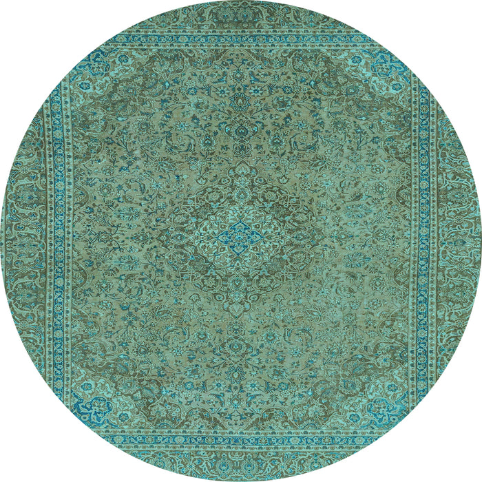 Round Machine Washable Abstract Light Blue Modern Rug, wshabs2829lblu