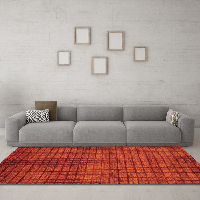 Machine Washable Oriental Orange Modern Area Rugs in a Living Room, wshabs282org