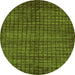 Round Oriental Green Modern Rug, abs282grn