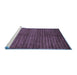 Sideview of Machine Washable Oriental Blue Modern Rug, wshabs282blu