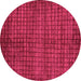 Round Oriental Pink Modern Rug, abs282pnk