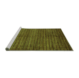 Sideview of Machine Washable Oriental Turquoise Modern Area Rugs, wshabs282turq
