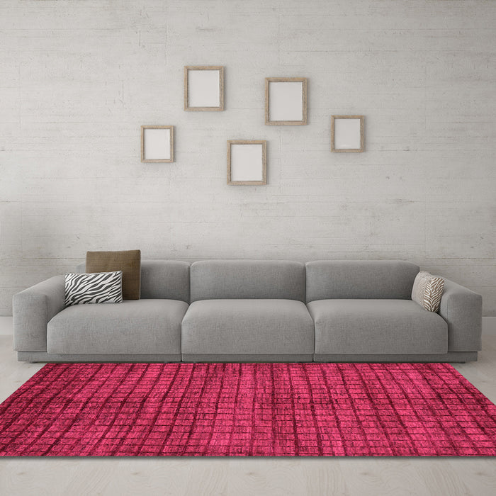 Machine Washable Oriental Pink Modern Rug in a Living Room, wshabs282pnk