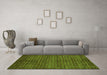 Machine Washable Oriental Green Modern Area Rugs in a Living Room,, wshabs282grn