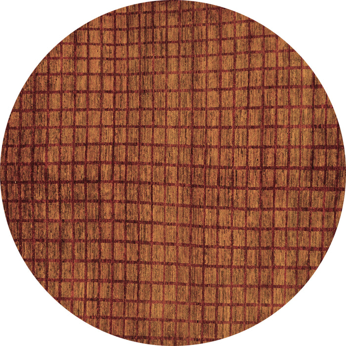 Round Machine Washable Oriental Brown Modern Rug, wshabs282brn
