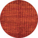 Round Oriental Orange Modern Rug, abs282org