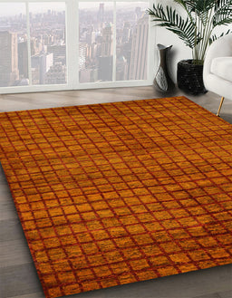Machine Washable Abstract Red Rug in a Family Room, wshabs282