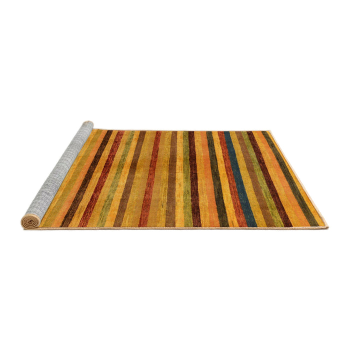 Sideview of Machine Washable Abstract Dark Orange Rug, wshabs283