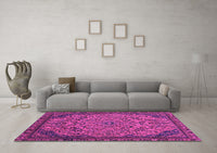 Machine Washable Abstract Pink Modern Rug, wshabs2830pnk