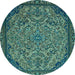 Round Machine Washable Abstract Light Blue Modern Rug, wshabs2830lblu