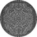 Round Machine Washable Abstract Gray Modern Rug, wshabs2830gry