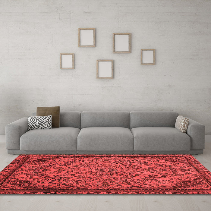 Modern Red Washable Rugs