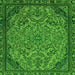 Square Machine Washable Abstract Green Modern Area Rugs, wshabs2830grn