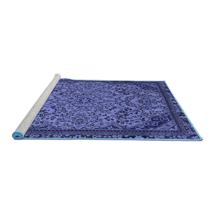 Sideview of Machine Washable Abstract Blue Modern Rug, wshabs2830blu