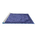 Sideview of Machine Washable Abstract Blue Modern Rug, wshabs2830blu