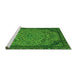 Sideview of Machine Washable Abstract Green Modern Area Rugs, wshabs2830grn