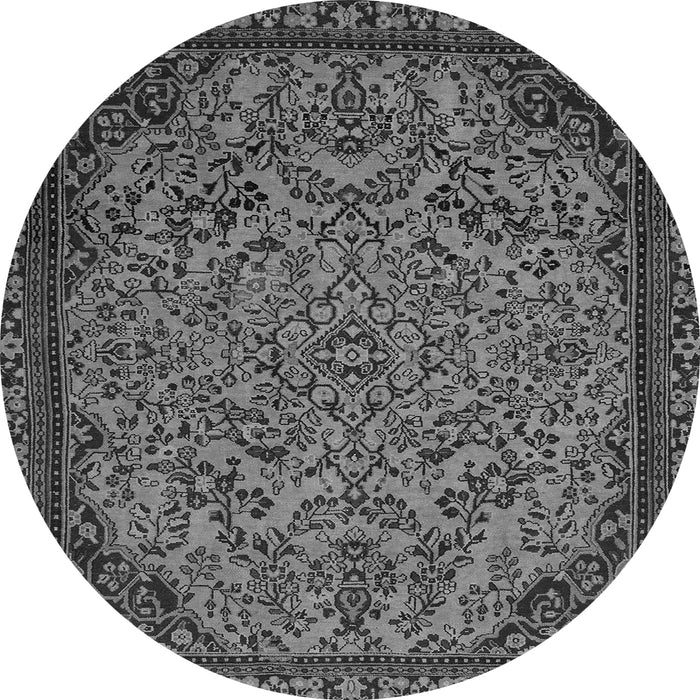 Round Abstract Gray Modern Rug, abs2830gry