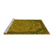 Sideview of Machine Washable Abstract Yellow Modern Rug, wshabs2830yw