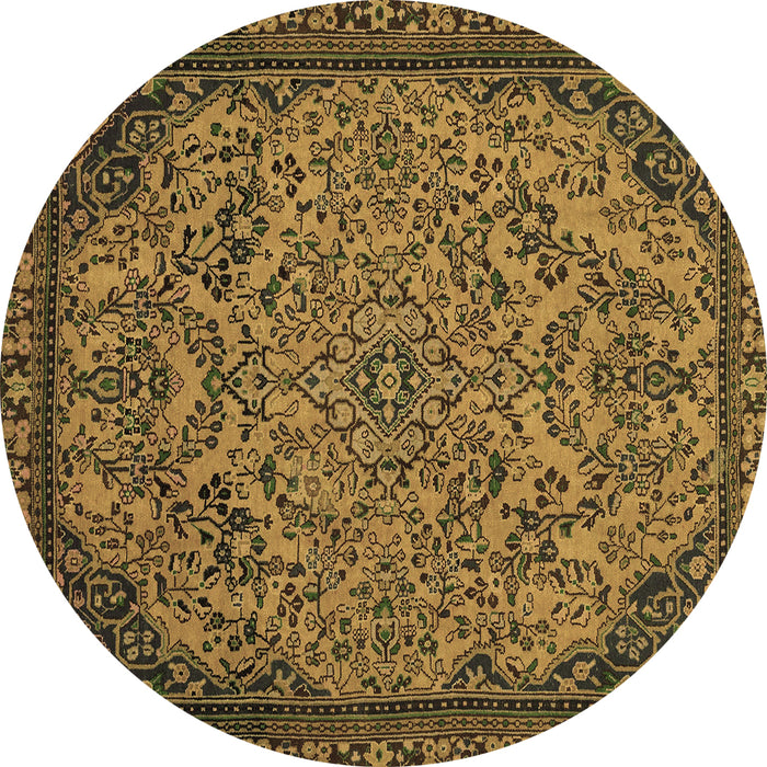 Round Abstract Brown Modern Rug, abs2830brn