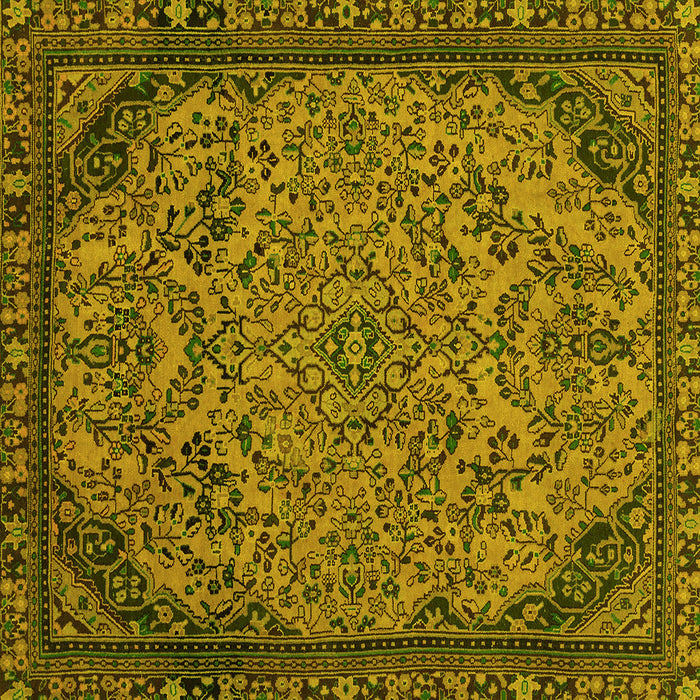 Square Abstract Yellow Modern Rug, abs2830yw