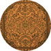 Round Abstract Orange Modern Rug, abs2830org