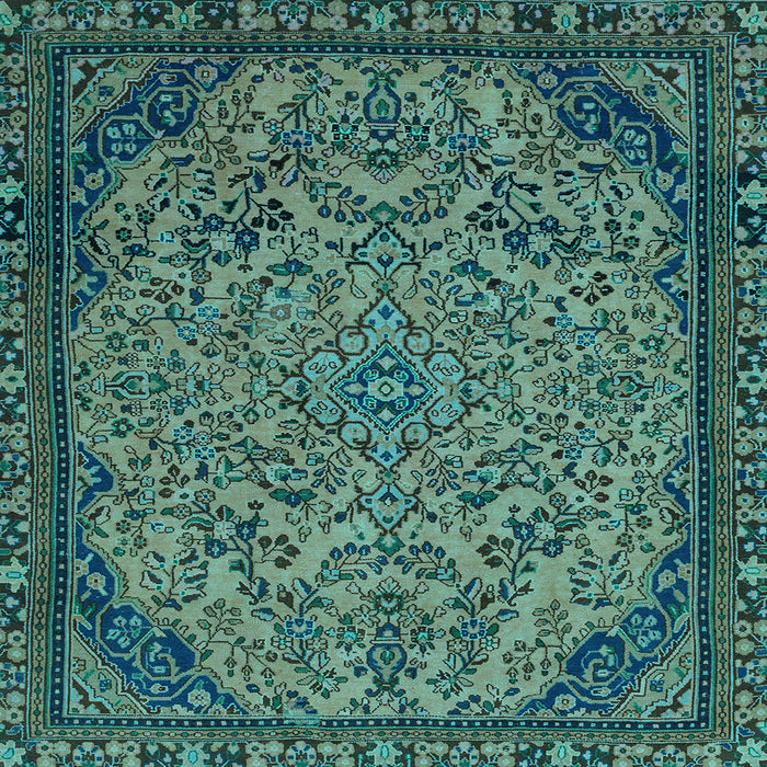 Square Machine Washable Abstract Light Blue Modern Rug, wshabs2830lblu