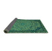 Sideview of Abstract Turquoise Modern Rug, abs2830turq